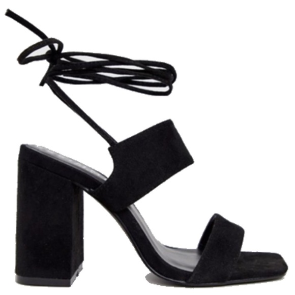 [Simmi London] Ankle Tie Block Heel Sandals - Picture 1 of 3